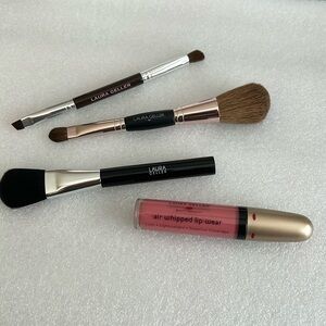 Laura Geller Brush Bundle and Sorbet Mouse Lip Wear / LOT OF 4 / BRAND NEW